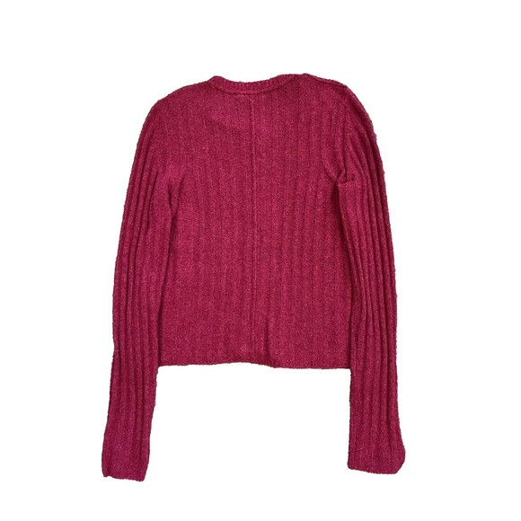 RE/DONE womens Terry Ribbed Cardi Sweater size Large Dragonfruit Cardigan $350 - Picture 9 of 12